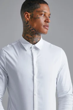 Chemise Cintrée à Manches Longues -Promos Coutuvelle Magasin bmm01706 white xl 3 scaled