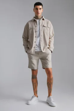 Chemise Oversize Utilitaire En Velours Côtelé -Promos Coutuvelle Magasin bmm11422 stone xl 3 scaled