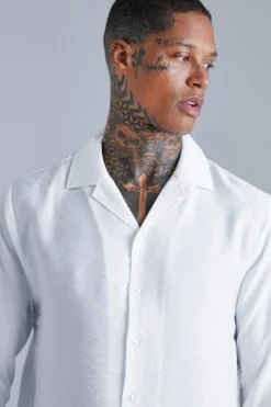 Chemise Texturée à Manches Longues -Promos Coutuvelle Magasin bmm17355 white xl 3 scaled