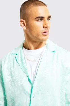 Chemise Jacquard Satinée à Imprimé Palmier -Promos Coutuvelle Magasin bmm17360 light20green xl 3 scaled