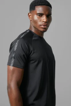 T-shirt De Sport à Bandes Latérales - MAN Active -Promos Coutuvelle Magasin bmm18467 black xl 3 scaled