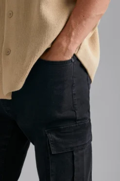 Tall - Jean Cargo Skinny -Promos Coutuvelle Magasin bmm19294 washed20black xl 3 scaled