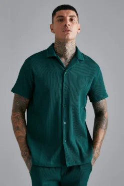 Chemise Oversize Plissée à Manches Courtes -Promos Coutuvelle Magasin bmm22382 forest xl 3 scaled