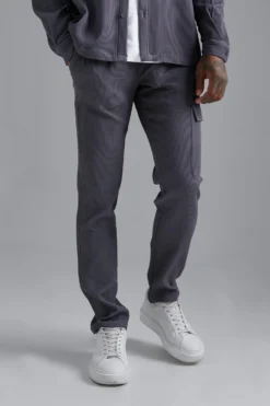 Pantalon Cargo Slim Plissé