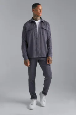 Pantalon Cargo Slim Plissé -Promos Coutuvelle Magasin bmm23705 dark20grey xl 3 scaled