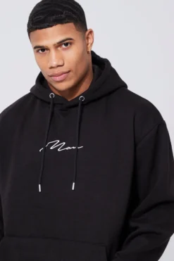 Sweat à Capuche Oversize à Enfiler - MAN -Promos Coutuvelle Magasin bmm24318 black xl 3 scaled