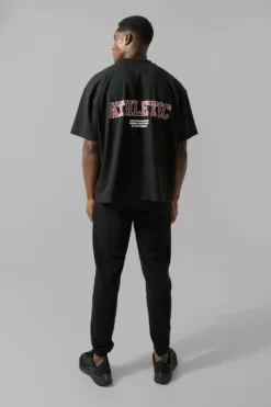 T-shirt De Sport Ample à Slogan - MAN Active -Promos Coutuvelle Magasin bmm24845 black xl 1 scaled