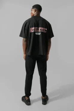 T-shirt De Sport Ample à Slogan - MAN Active -Promos Coutuvelle Magasin bmm24845 black xl 3 scaled