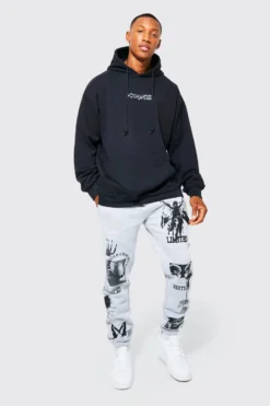 Sweat à Capuche Oversize à Imprimé Worldwide -Promos Coutuvelle Magasin bmm27044 black xl 3 scaled