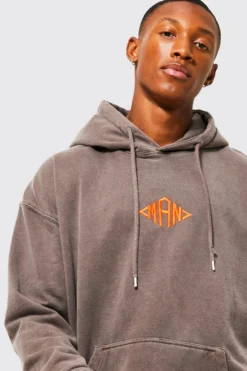 Sweat à Capuche Oversize Délavé - MAN -Promos Coutuvelle Magasin bmm27467 coffee xl 3 scaled