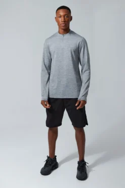 Top Zippé à Manches Raglan - MAN Active -Promos Coutuvelle Magasin bmm28438 grey xl 3 scaled