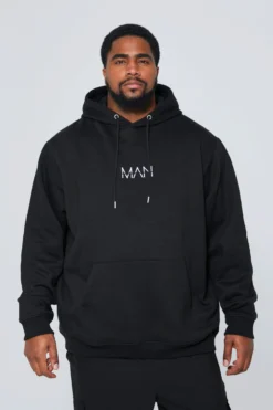 Grande Taille - Sweat à Capuche Basique à Logo - MAN