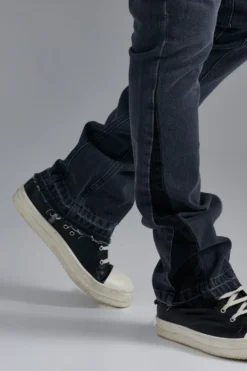 Jean Skinny Flare à Empiècements -Promos Coutuvelle Magasin bmm28831 washed20black xl 3 scaled