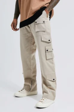 Pantalon Ample En Twill Style Cargo à Poches