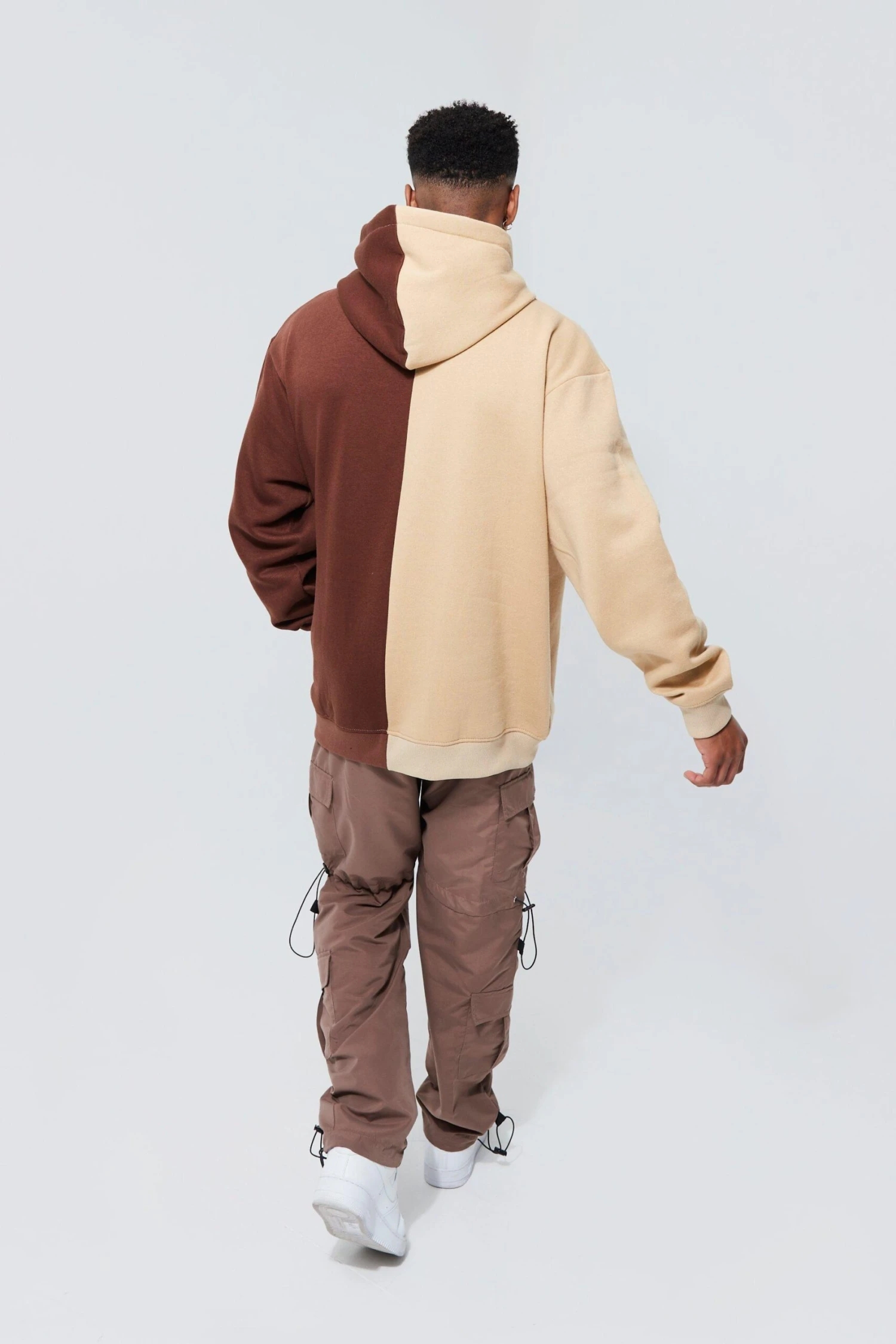 Sweat à Capuche Oversize Bicolore Imprimé 2 Sweat à Capuche Oversize Bicolore Imprimé – Image 2