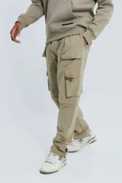 Pantalon Droit à Empiècement Contrastant