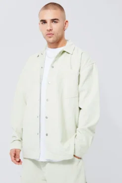 Surchemise Oversize En Velours Côtelé à Boutons Pression