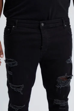 Grande Taille - Jean Skinny Stretch à Déchirures -Promos Coutuvelle Magasin bmm31157 true20black xl 3 scaled