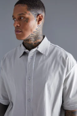 Chemise Oversize à Manches Courtes -Promos Coutuvelle Magasin bmm31403 taupe xl 3 scaled