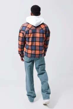 Surchemise Ample Courte à Carreaux -Promos Coutuvelle Magasin bmm32355 orange xl 1 scaled