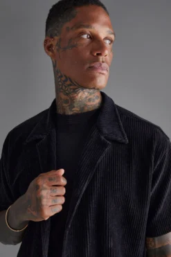 Chemise Ample En Velours Côtelé -Promos Coutuvelle Magasin bmm32369 black xl 3 scaled