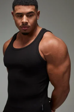 Débardeur De Sport Côtelé - MAN Active -Promos Coutuvelle Magasin bmm32520 black xl 3 scaled