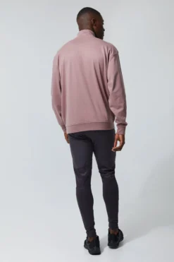 Sweat De Sport Oversize à Col Zippé - MAN Active -Promos Coutuvelle Magasin bmm32606 mauve xl 1 scaled