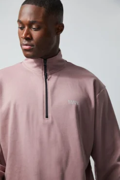 Sweat De Sport Oversize à Col Zippé - MAN Active -Promos Coutuvelle Magasin bmm32606 mauve xl 3 scaled