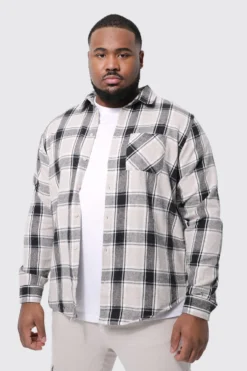 Grande Taille - Chemise Droite à Carreaux