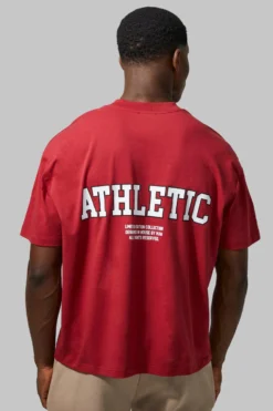 T-shirt De Sport Ample à Slogan - MAN Active -Promos Coutuvelle Magasin bmm33320 dark20red xl 3 scaled