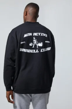Sweat Oversize De Sport à Slogan Barbell Club - MAN Active