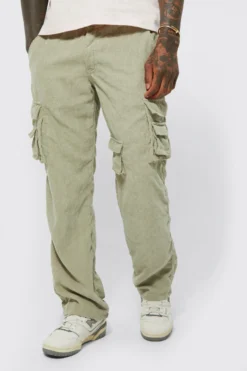 Pantalon Cargo Ample En Velours Côtelé