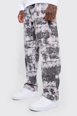 Pantalon Cargo à Imprimé Camouflage