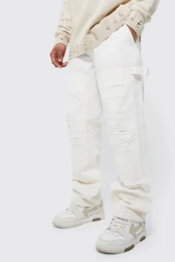 Pantalon Ample Déchiré à Imprimé Bandana