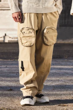 Pantalon Cargo Ample à Poches En Relief