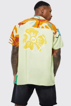 Chemise Oversize Fleurie à Manches Courtes -Promos Coutuvelle Magasin bmm37286 ecru xl 3 scaled