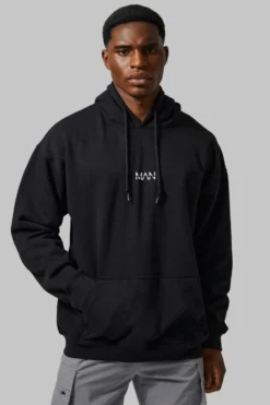 Sweat à Capuche De Sport Oversize à Slogan - MAN Active -Promos Coutuvelle Magasin bmm37780 black xl 3 scaled