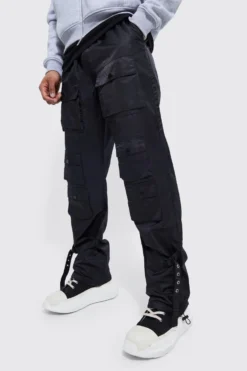 Pantalon Cargo Ample Color Block