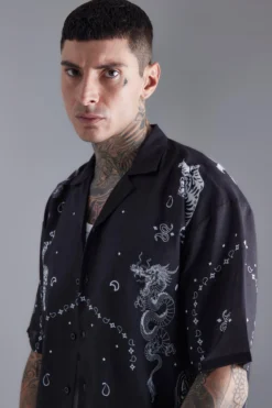 Chemise Oversize à Imprimé Dragon 7 Chemise Oversize à Imprimé Dragon -Promos Coutuvelle Magasin bmm37833 black xl 3 scaled