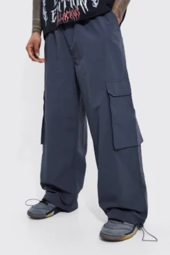Pantalon Parachute Cargo à Taille élastiquée