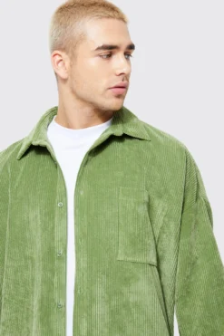 Chemise Oversize En Velours Côtelé -Promos Coutuvelle Magasin bmm40187 khaki xl 3 scaled