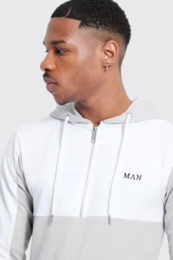 Sweat à Capuche Moulant Color Block - MAN -Promos Coutuvelle Magasin bmm40715 light20grey xl 3 scaled