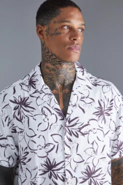 Chemise Oversize Fleurie à Manches Courtes -Promos Coutuvelle Magasin bmm41558 white xl 3 scaled