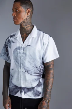 Chemise Ample Fleurie à Manches Courtes -Promos Coutuvelle Magasin bmm41580 light20grey xl 3 scaled