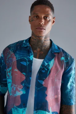 Chemise Imprimée à Manches Courtes -Promos Coutuvelle Magasin bmm41736 navy xl 3 scaled