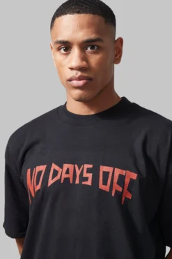 T-shirt De Sport Oversize à Slogan No Days Off - MAN Active -Promos Coutuvelle Magasin bmm42123 black xl 3 scaled