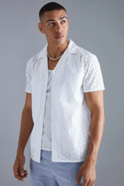 Chemise En Crochet à Manches Courtes