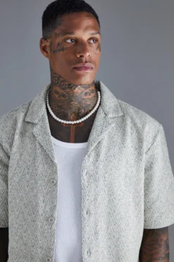 Chemise Texturée à Chevrons -Promos Coutuvelle Magasin bmm42151 ecru xl 3 scaled