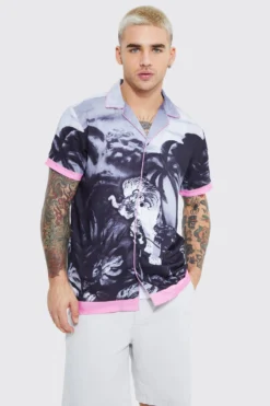 Chemise En Viscose à Imprimé Tigre