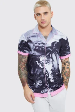 Chemise En Viscose à Imprimé Tigre -Promos Coutuvelle Magasin bmm42521 pink xl 3 scaled